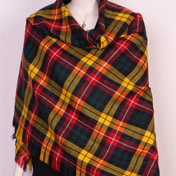 Shawl, Wool, TWILL weave, Buchanan Tartan